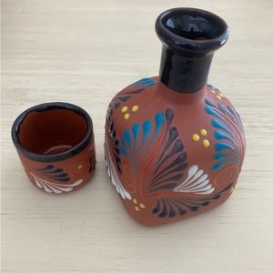 Talavera - Hand Crafted 32 oz. Water Jug & 4 oz cup - New